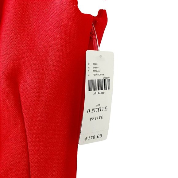 Anthro by Maeve Open Back Boat Neck Red Valentines Sheath Dress Size 0P NWT $178 - Picture 6 of 7